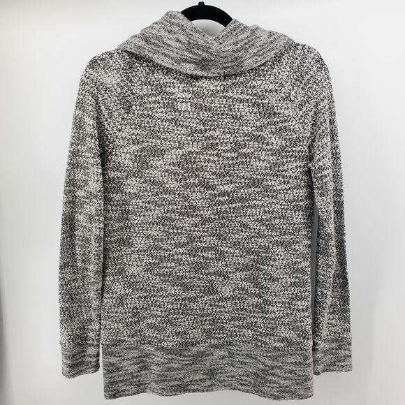 Lou & Grey Minimalist Coz Luxe Mix Knit Cowl Neck Marled Heather Grey Sweater S - Picture 6 of 9